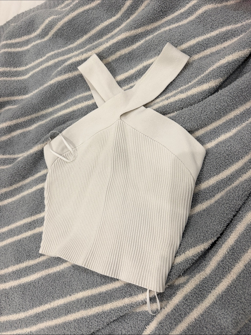 Aritzia white cross neck halter top!